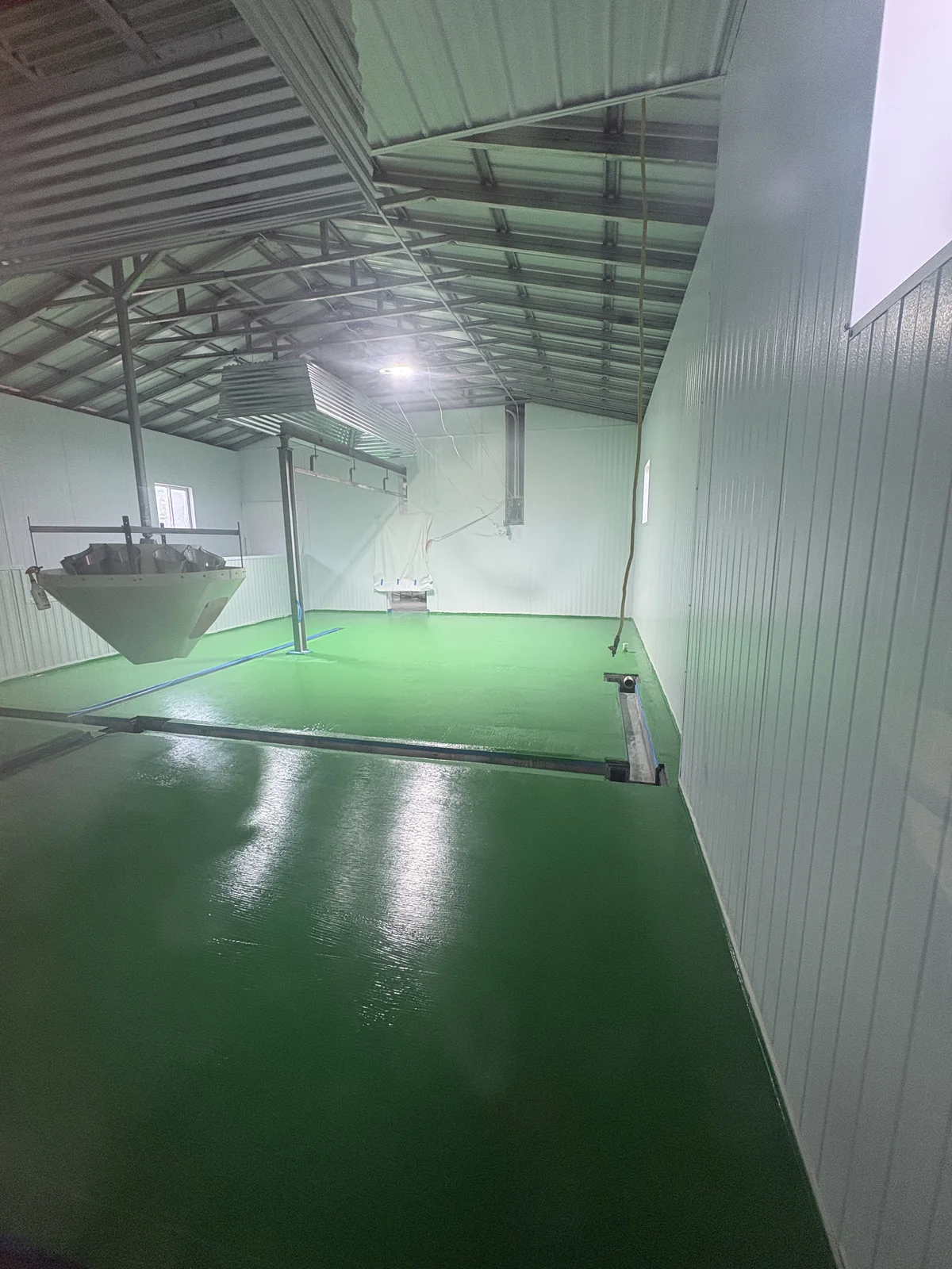 Completed floor viewed from the side