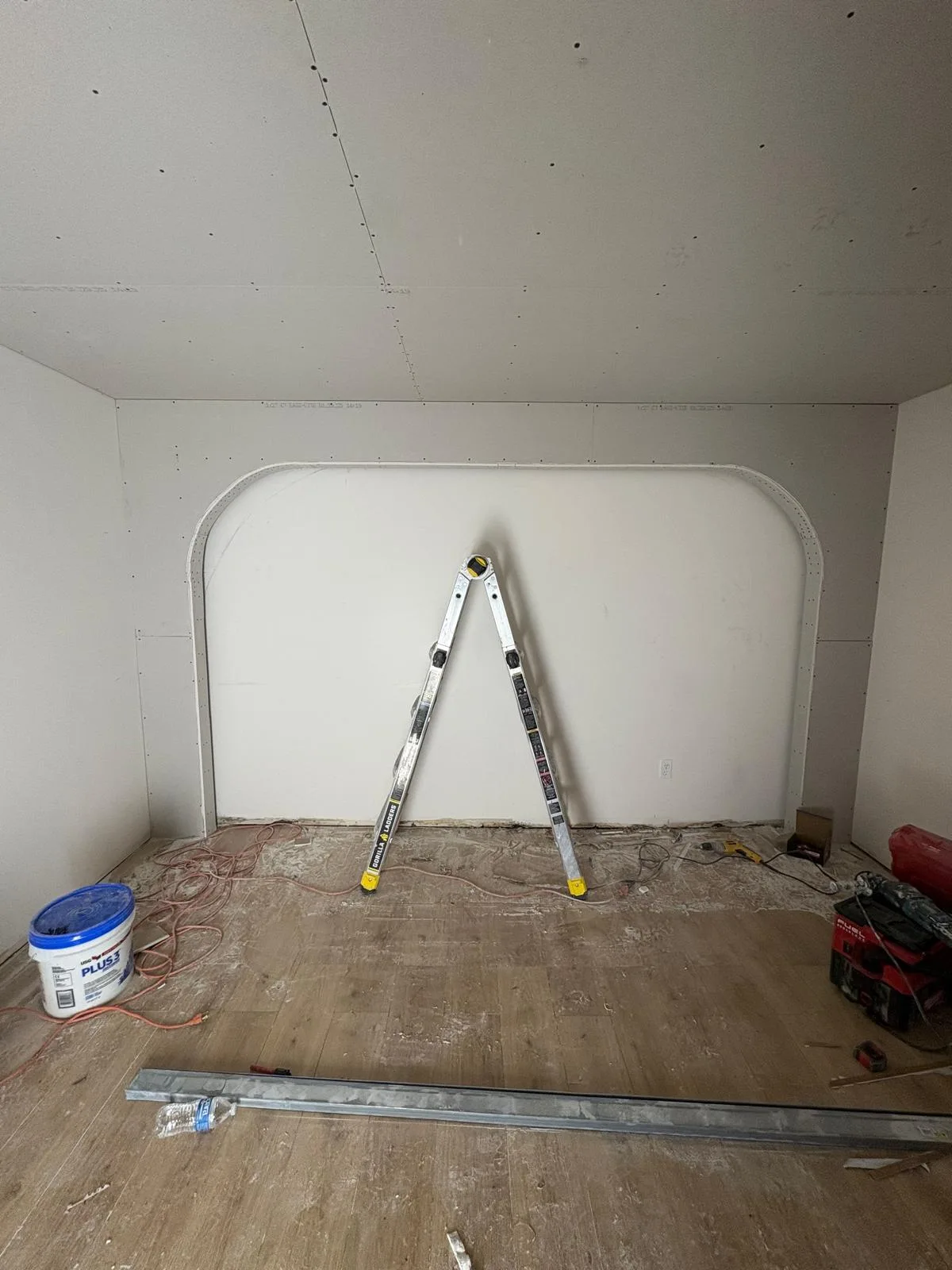 Interior feature wall framing and preparation