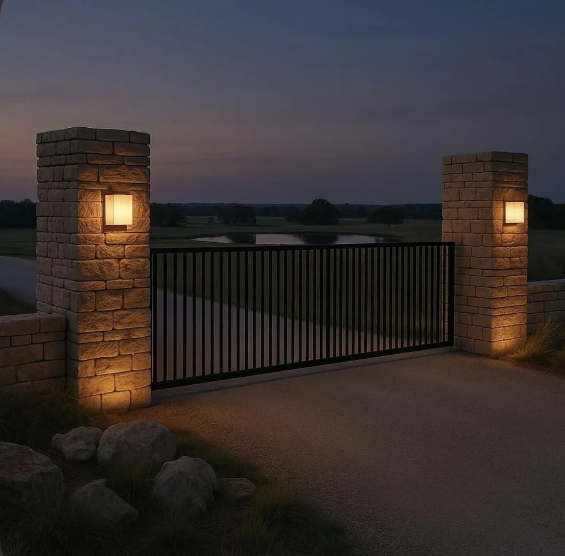 Finished gate and masonry entry improvement